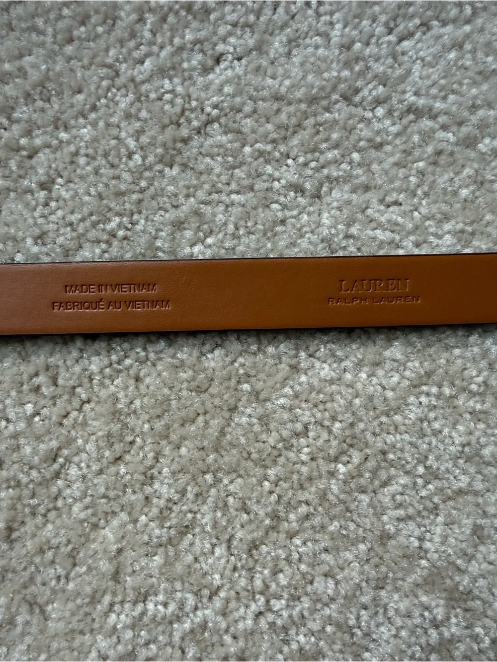 Lauren Ralph Lauren Neutral Taupe Women's Belt with Silver Buckle, Medium